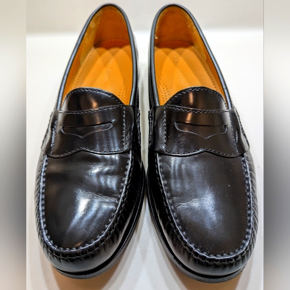 NEW- Men's Cole Haan Black Leather penny Loafers Size 12D - Picture 1 of 8